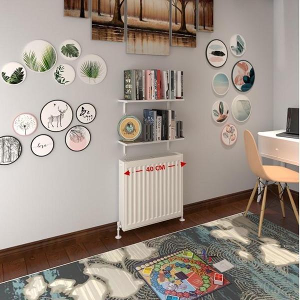 Kenzlife petek üstü raf dresuar golden boy crd 040*24 ikili kitaplık duvar rafı 040 cm uzunluk - Image 1