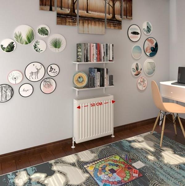 Kenzlife petek üstü raf dresuar golden boy crd 050*24 ikili kitaplık duvar rafı 050 cm uzunluk - Image 1