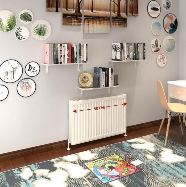 Kenzlife petek üstü raf dresuar golden boy crd 050*24 üçlü kitaplık duvar rafı 050 cm uzunluk - Image 1