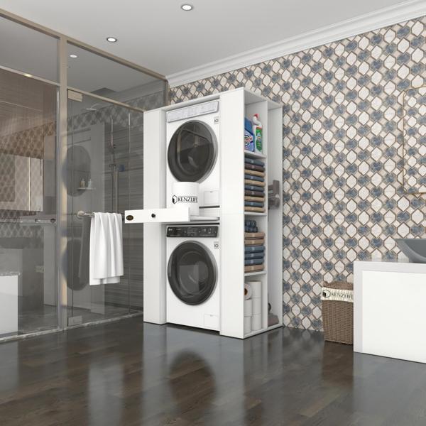 Kenzlife çamaşır-kurutma makinesi dolabı umaremdf byz 187*110*60 çekmeceli raflı % 100 FULL MDF - Image 1