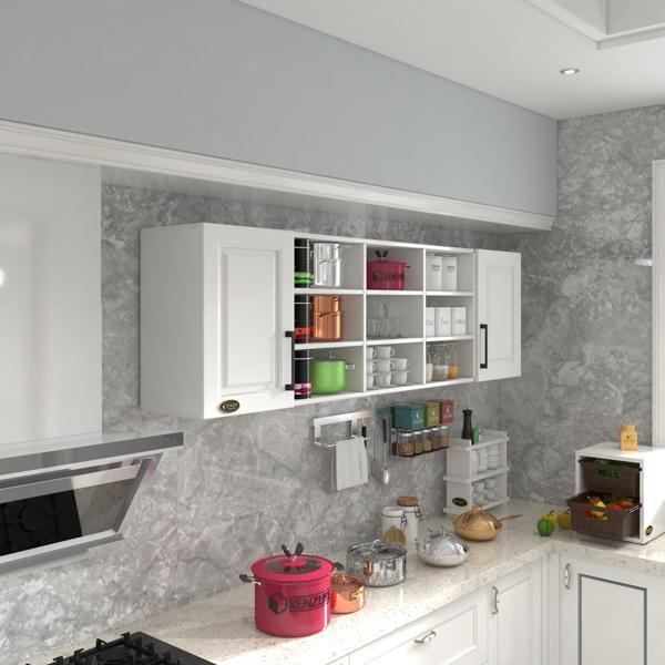 Kenzlife hazır mutfak dolabı nohut60 byz mod1 60*200*32 mebran kapak suntalam gövde - Image 1