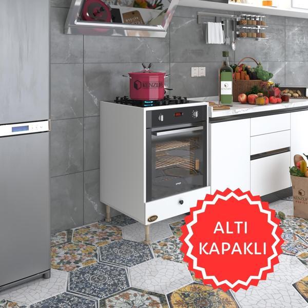 Kenzlife ankastre modülü kabini tulyum byz fırın ocak dolabı özel boy ayarlı ayaklı kapaklı - Image 1