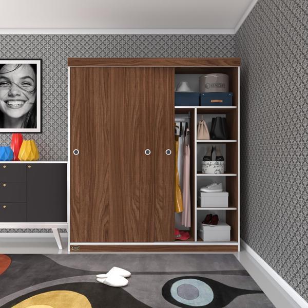 Kenzlife gardırop sürgülü kapaklı kapılı 160 papatya cvz gardolap dolap - Image 1