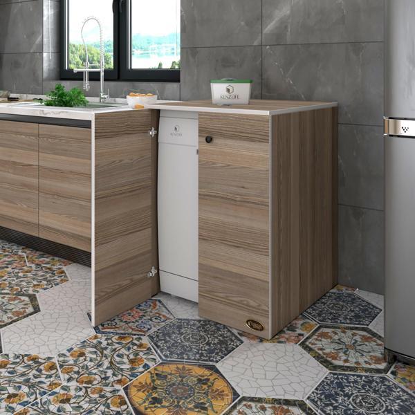 Kenzlife bulaşık&çamaşır&kurutma makinesi dolabı kapaklı nurten crd 90*70*60 banyo ofis - Image 1