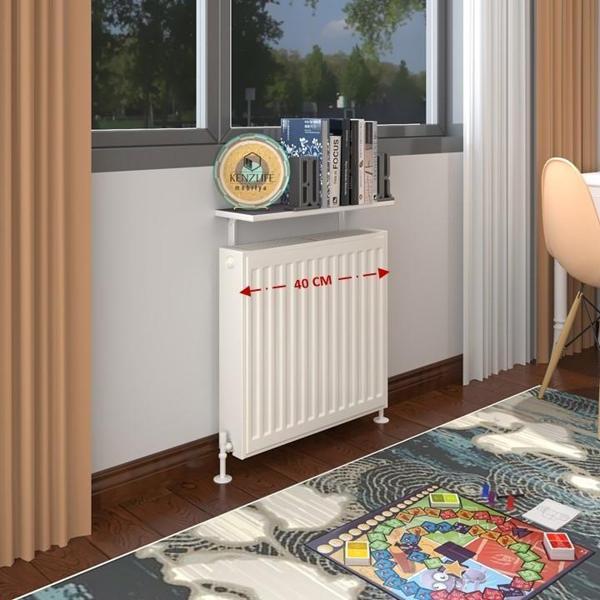 Kenzlife petek üstü raf dresuar golden boy gri 040*24 tekli kitaplık duvar rafı 040 cm uzunluk - Image 1