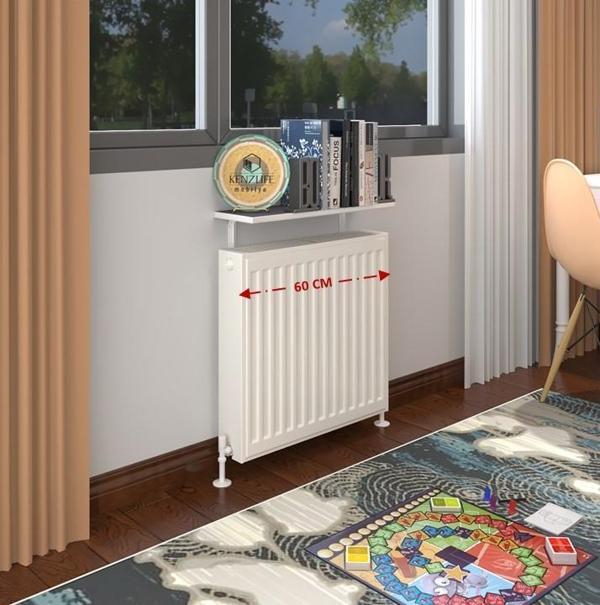 Kenzlife petek üstü raf dresuar golden boy gri 060*24 tekli kitaplık duvar rafı 060 cm uzunluk - Image 1