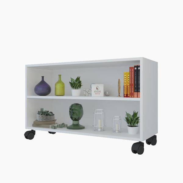 Kenzlife kitaplık beril 068*090*020 byz tekerlekli mutfak dolabı banyo ofis ayakkabılık kiler - Image 1