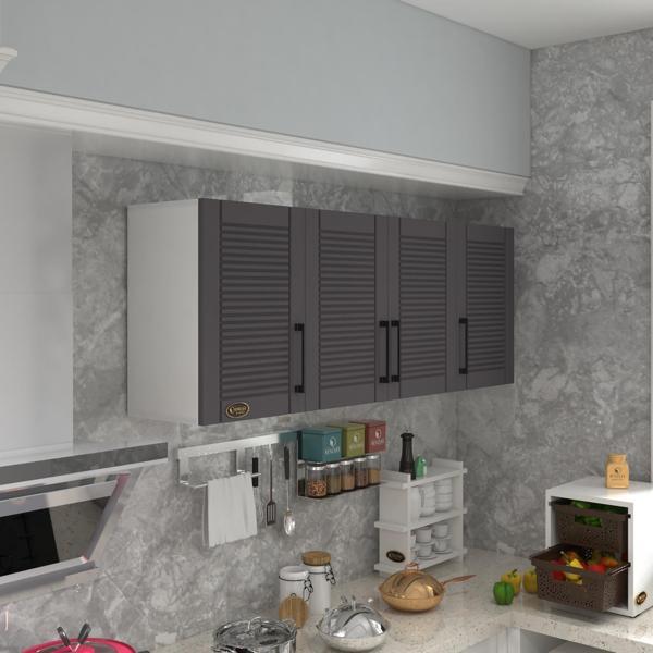 Kenzlife hazır mutfak dolabı soğan60 gri mod2 60*160*32 mebran kapak suntalam gövde - Image 1