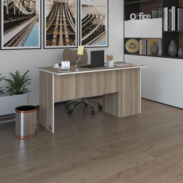 Kenzlife ofis masası miyamoto crd sol 75*150*60 kilitli kapaklı dolap bilgisayar çalışma masası - Image 1