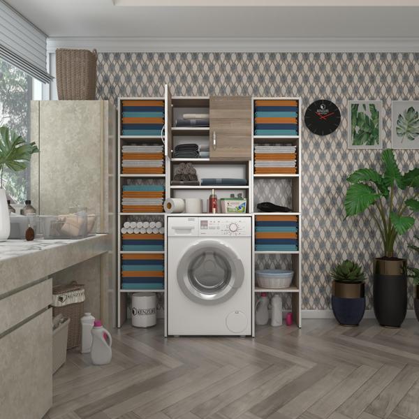Kenzlife çamaşır makinesi dolabı hayzummaksduble crd 180*126*55 banyo kiler çift kapaklı arkalıklı - Image 1