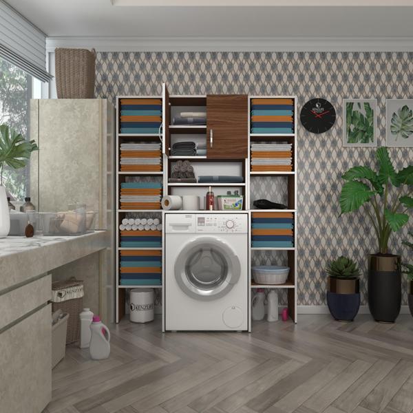 Kenzlife çamaşır makinesi dolabı hayzummaksduble cvz 180*126*55 banyo kiler çift kapaklı arkalıklı  - Image 1