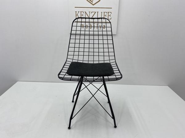 Knsz kafes tel sandalyesi 1 li mazlum syhsiyah çizgili kumaş ofis cafe bahçe mutfak - Image 1