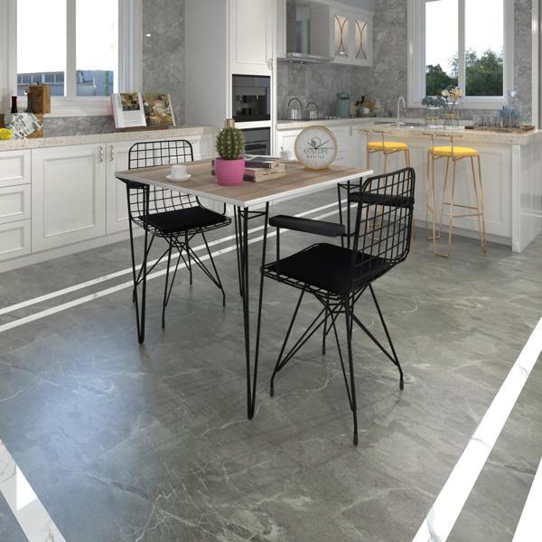 Knsz masa sandalye takımı hem75mazlum crdsyh 060*060 klç 2 sandalye syhsyh kolçaklı - Image 1