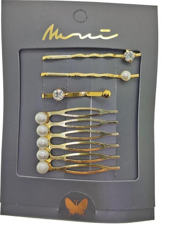 X-lady Accessories Altın Renk Tarak Kombin Yan Toka - 2271 - Image 1
