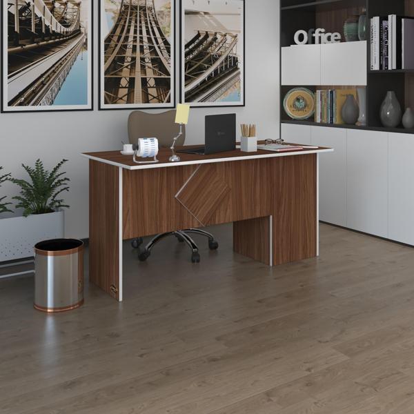 Kenzlife ofis masası yoko ono cvz sol 75*130*80 kilitli kapaklı dolap eşkenar bilgisayar çalışma masası - Image 1