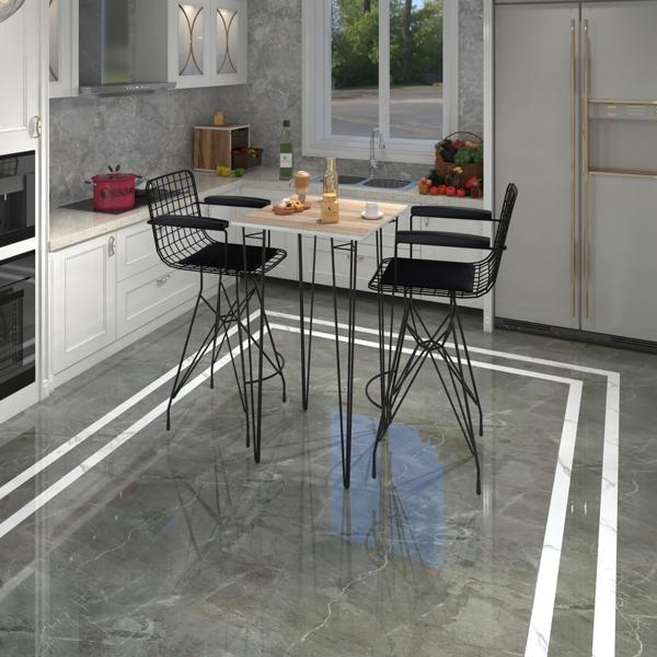 Knsz masa sandalye takımı hem105zengin crdsyh 060*060 2 sandalye syhsyh kolçaklı - Image 1