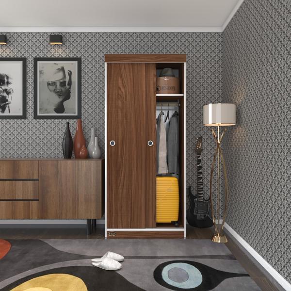 Kenzlife gardırop sürgülü kapaklı kapılı karanfil080 cvz gardolap dolap - Image 1