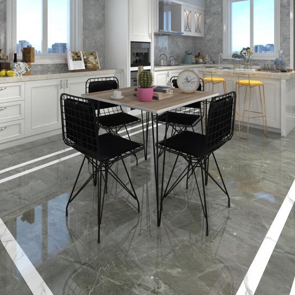 Knsz masa sandalye takımı hem75mazlum crdsyh 080*080 sm 4 sandalye syhsyh sırt minderli - Image 1