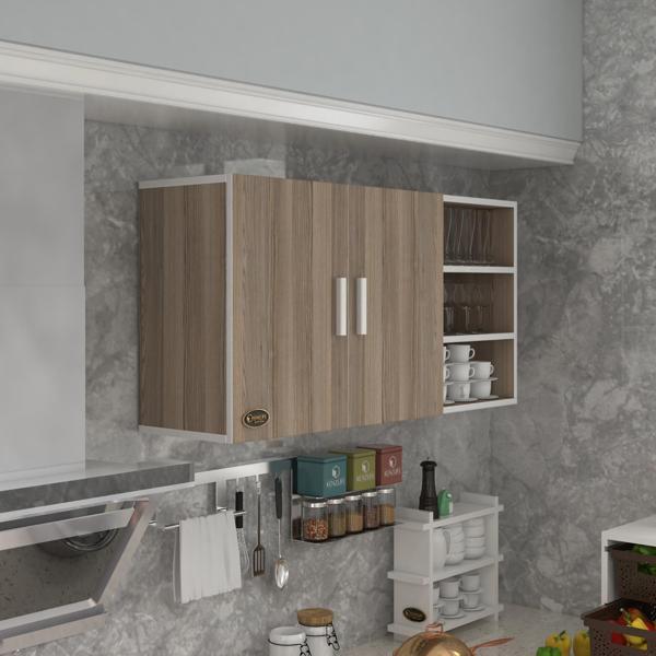 Kenzlife hazır mutfak fulvus22 crd 060*120*22 mutfak banyo dolabı kapaklı raflı - Image 1