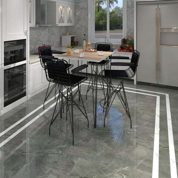 Knsz masa sandalye takımı hem105zengin crdsyh 080*080 4 sandalye syhsyh kolçaklı sırt minderli - Image 1