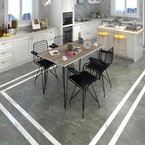 Knsz masa sandalye takımı hem75mazlum crdsyh 100*070 klç 4 sandalye syhsyh kolçaklı - Image 1