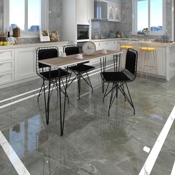 Knsz masa sandalye takımı hem75mazlum crdsyh 120*040 sm 3 sandalye syhsyh sırt minderli - Image 1
