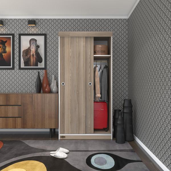 Kenzlife gardırop sürgülü kapaklı kapılı karanfil090 crd gardolap dolap - Image 1