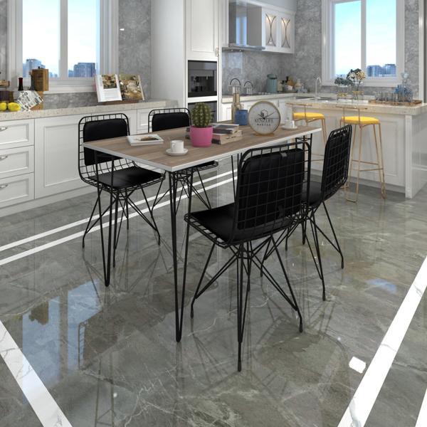 Knsz masa sandalye takımı hem75mazlum crdsyh 130*070 sm 4 sandalye syhsyh sırt minderli - Image 1