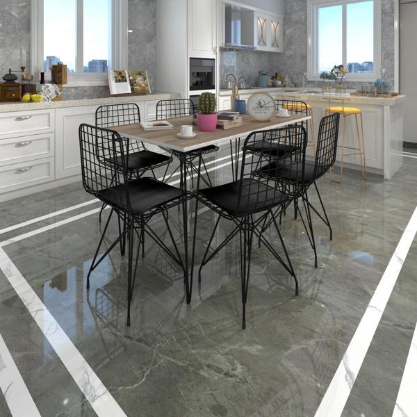 Knsz masa sandalye takımı hem75mazlum crdsyh 130*090 6 sandalye syhsyh - Image 1