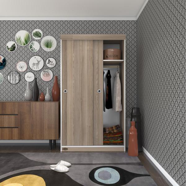 Kenzlife gardırop sürgülü kapaklı kapılı karanfil100 crd gardolap dolap - Image 1