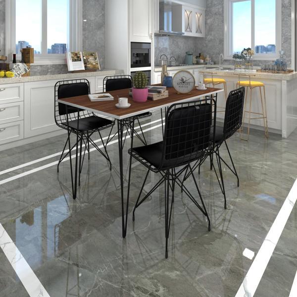 Knsz masa sandalye takımı hem75mazlum cvzsyh 100*070 sm 4 sandalye syhsyh sırt minderli - Image 1