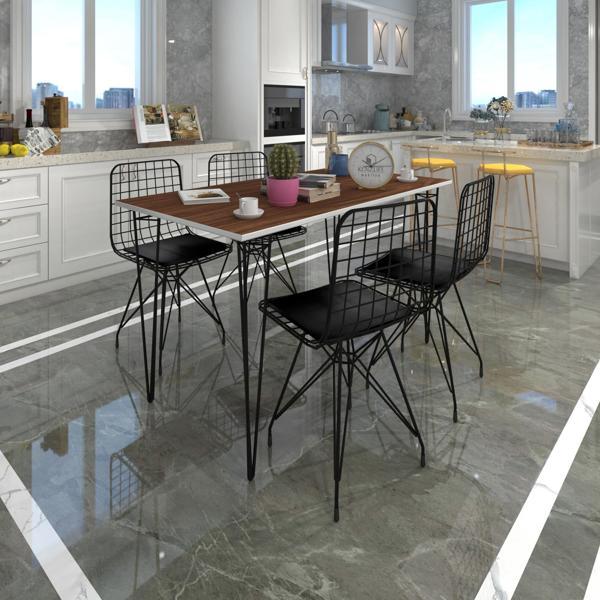 Knsz masa sandalye takımı hem75mazlum cvzsyh 130*070 4 sandalye syhsyh - Image 1
