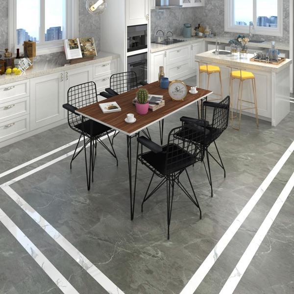 Knsz masa sandalye takımı hem75mazlum cvzsyh 130*070 klç 4 sandalye syhsyh kolçaklı - Image 1
