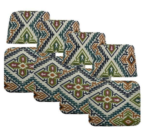 Knsz minder seti 4 lü mazlum kilim desen oturma ve sırt tel sandalyesi minderi bir arada - Image 1