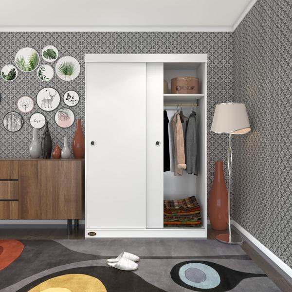 Kenzlife gardırop sürgülü kapaklı kapılı karanfil120 byz gardolap dolap  - Image 1