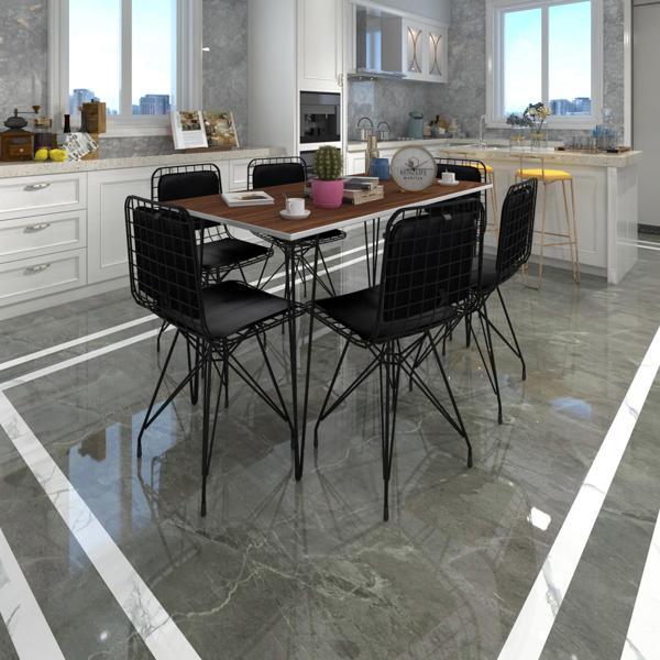 Knsz masa sandalye takımı hem75mazlum cvzsyh 130*070 sm 6 sandalye syhsyh sırt minderli - Image 1