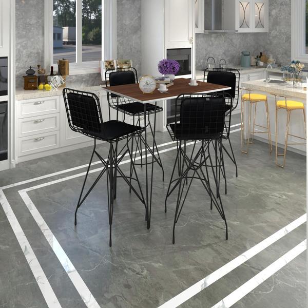 Knsz masa sandalye takımı hem105zengin cvzsyh 100*070 4 sandalye syhsyh sırt minderli - Image 1