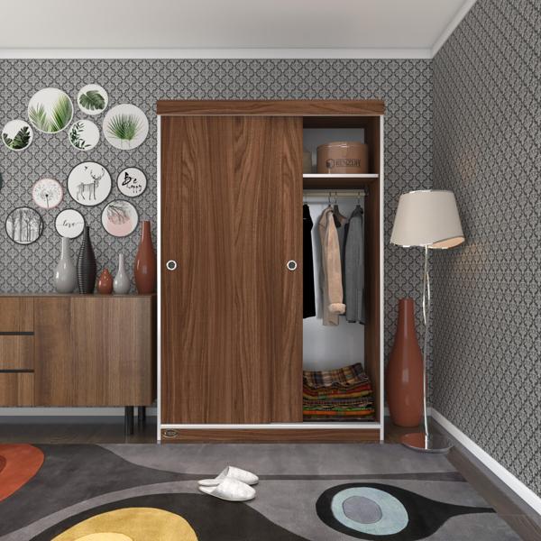 Kenzlife gardırop sürgülü kapaklı kapılı karanfil120 cvz gardolap dolap - Image 1