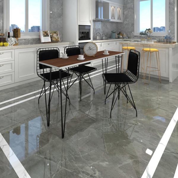 Knsz masa sandalye takımı hem75mazlum cvzsyh 140*040 sm 3 sandalye syhsyh sırt minderli - Image 1