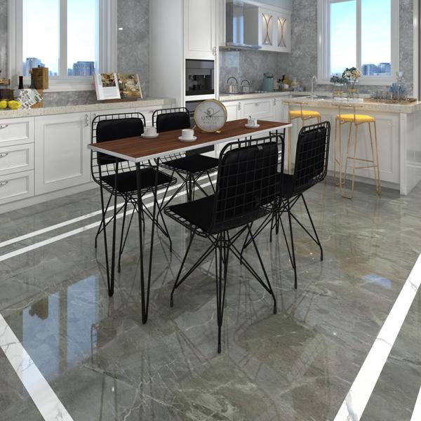 Knsz masa sandalye takımı hem75mazlum cvzsyh 140*040 sm 4 sandalye syhsyh sırt minderli - Image 1