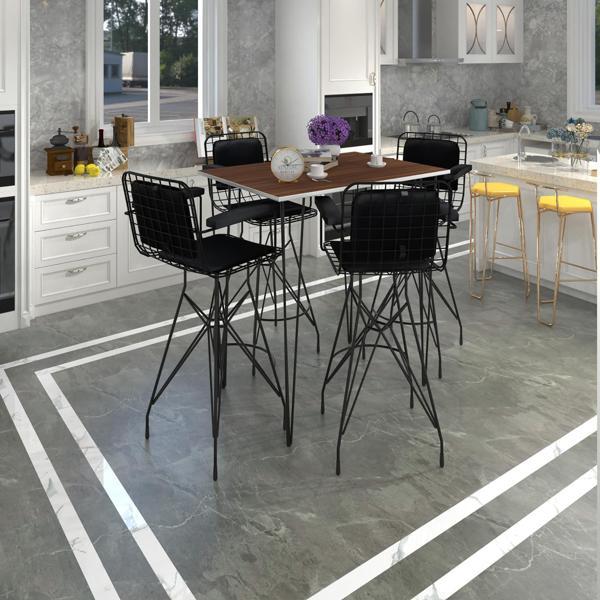 Knsz masa sandalye takımı hem105zengin cvzsyh 130*070 4 sandalye syhsyh kolçaklı sırt minderli - Image 1