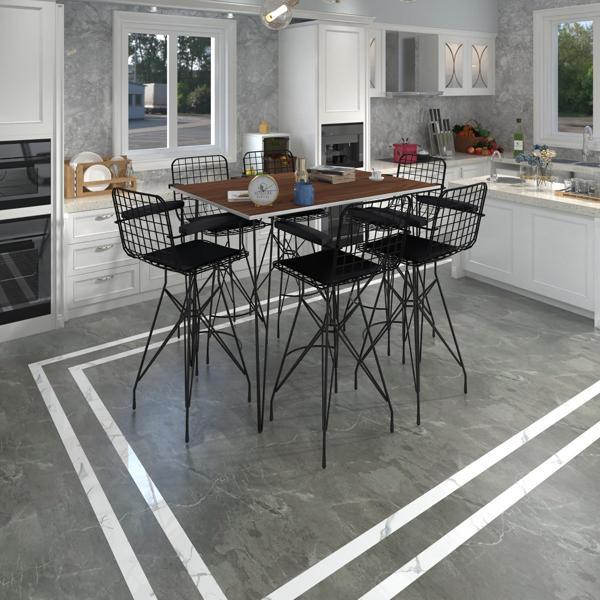 Knsz masa sandalye takımı hem105zengin cvzsyh 130*070 6 sandalye syhsyh kolçaklı - Image 1