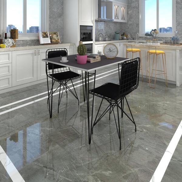 Knsz masa sandalye takımı hem75mazlum grisyh 070*070 sm 2 sandalye syhsyh sırt minderli - Image 1