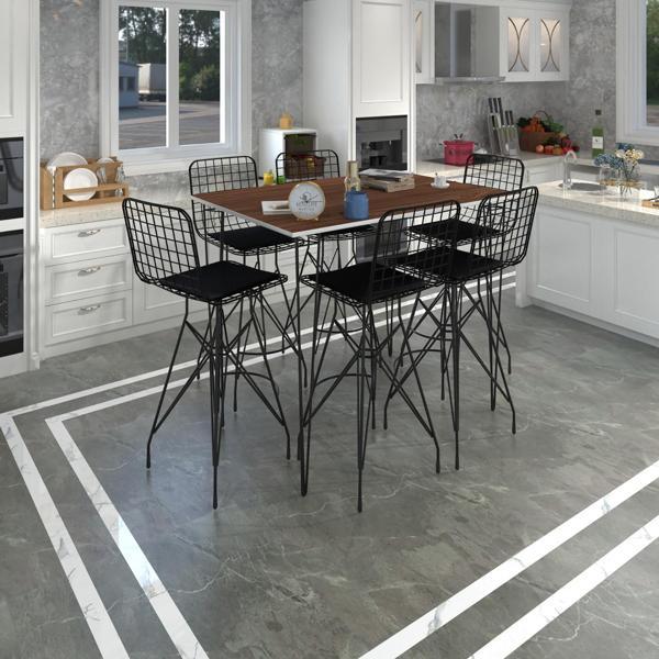Knsz masa sandalye takımı hem105zengin cvzsyh 130*090 6 sandalye syhsyh - Image 1