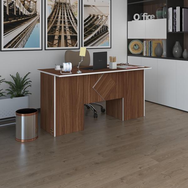 Kenzlife ofis masası kuma kengo cvz 75*160*80 kilitli kapaklı dolap çiftli eşkenar bilgisayar çalışma masası - Image 1