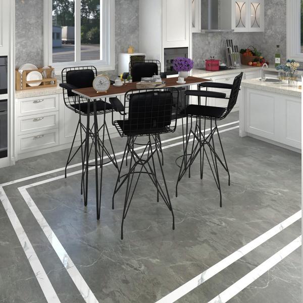 Knsz masa sandalye takımı hem105zengin cvzsyh 140*040 4 sandalye syhsyh kolçaklı sırt minderli - Image 1