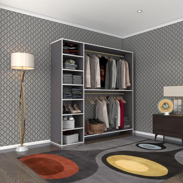 Kenzlife giysi dolabı abdurrahman 180*180*40 gri gardırop - Image 1