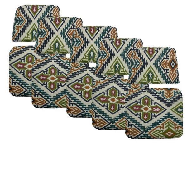 Knsz minder seti 5 li zng&mğr&uslu kilim desen oturma ve sırt tel sandalyesi minderi bir arada - Image 1