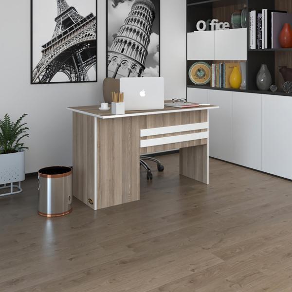 Kenzlife ofis masası kamikaze crd sağ 75*120*60 kilitli kapaklı dolap şeritli bilgisayar çalışma masası - Image 1