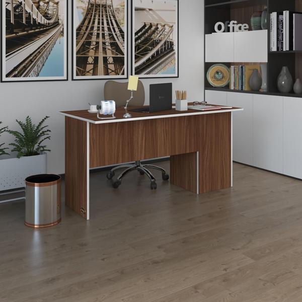 Kenzlife ofis masası miyamoto cvz sol 75*170*80 kilitli kapaklı dolap bilgisayar çalışma masası - Image 1